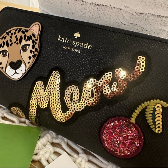 SOLD NWT Kate Spade Run Wild Leopard Neda Wallet - Picture 2 of 9